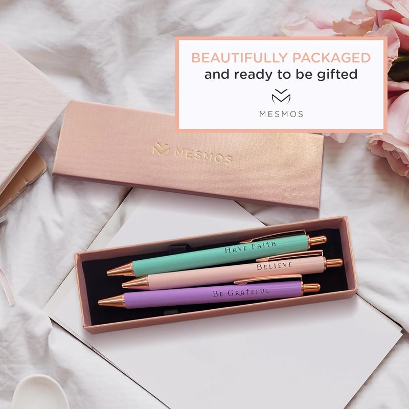 MESMOS Pastel Pens, Christian Gifts, Religious Gifts for Women, Bible No Bleed Through Cool Fancy Pens for Women, Nurse Journaling Cute Luxury Pretty Chic Nice Pen Set - Image 3